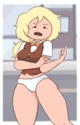 adventure_time adventure_time:_fionna_&_cake blonde_hair canonical_scene drawsoyeah female fionna_campbell fionna_the_human_girl middle_finger panties solo tagme underwear