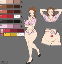 atlus big_breasts bitchy dressed hairy hairy_armpits hairy_pussy huge_nipples impossible_clothes kashiwagi_noriko kiss_mark noriko_kashiwagi persona persona_4 smelly thick_ass thick_thighs wankofool