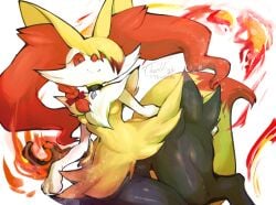 anthro anthro_only big_breasts braixen breasts furry pokémon_(species) pokemon pokemon_(species) thick_thighs thwillartz wide_hips