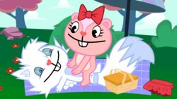 animated anthro blanket giggles happy_tree_friends nemao picknick picknick_basket riding snowers