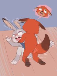 1boy 1boy1girl 1girls aged_down anthro anthro_on_anthro anthro_only anthro_penetrated anthro_penetrating anthro_penetrating_anthro balls blush buckteeth canid canine creampie cub cub_on_cub cum cum_in_pussy cum_inside disney female female_cub fox fox_boy fur furry furry_female furry_male furry_only grey_body grey_fur interspecies judy_hopps lagomorph leporid male male/female male_cub mammal nick_wilde nyoronyan orange_body orange_fur paws pink_nose rabbit rabbit_girl tongue tongue_out young zootopia