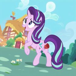 1boy 1girls accurate_art_style ai_generated ass disembodied_penis equid equine female feral feral_only friendship_is_magic hasbro horse male mammal my_little_pony penis pink_body pink_fur pony pussy quadruped sex starlight_glimmer unicorn