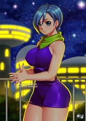 10s 1girls aqua_eyes aqua_hair artist_name ass bare_arms bare_legs bare_shoulders blue_eyes blue_hair bodycon breasts building bulging bulma_briefs clothed clothed_female clothing curvy deviantart_username dragon_ball dragon_ball_super dragon_ball_z dress erect_nipples eyebrows_visible_through_hair female female_focus female_only fence hands hands_together jadenkaiba large_breasts legs lips looking_at_viewer matching_hair/eyes milf neck night night_sky open_eyes outdoors parted_lips pokies puffy_nipples purple_dress raised_eyebrows scarf shiny shiny_clothes shiny_hair shiny_skin short_dress short_hair sideboob skirt sky sleeveless sleeveless_dress smile smiling solo solo_focus standing star star_(sky) starry_sky stars thick_thighs thighs tight_clothes tight_clothing tight_skirt watermark web_address