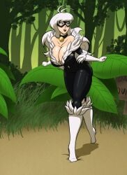 black_cat_(marvel) felicia_hardy female female_only marvel marvel_comics quicksand solo spider-man_(series) toughset white_hair white_skin