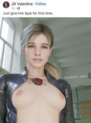 1girls 3d bangs blender blonde_female blonde_hair blonde_hair_female blowjob blowjob_face blue_eyes bodysuit breasts breasts_out capcom catsuit clothed clothed_female clothing cum cum_drip cum_in_mouth cum_on_body cum_on_breasts cum_on_face cumshot fellatio female female_focus female_only frankiely_spicy indoor indoors inside jill_valentine jill_valentine_(blonde) jill_valentine_(sasha_zotova) looking_at_viewer looking_down meme naked naked_female nipples nude nude_female partially_clothed partially_clothed_female ponytail resident_evil resident_evil_5 scarab smile smiling smiling_at_viewer solo solo_female solo_focus suit tease teasing teasing_viewer