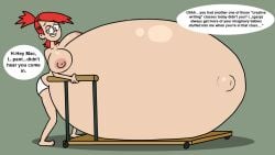 1girls belly big_belly big_breasts breasts cartoon_network female foster's_home_for_imaginary_friends frankie_foster huge_belly hyper_belly hyper_pregnancy nipples outie_navel panties pregnant red_hair smog1