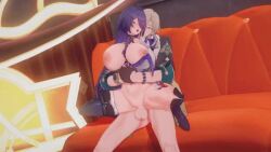 1boy 1girls acheron_(honkai:_star_rail) animated aventurine_(honkai:_star_rail) honkai:_star_rail huge_breasts low_quality lowres no_sound sayuch straight tagme video