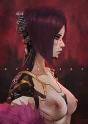 1girls abs ass big_breasts breasts cd_projekt_red cyberpunk_2077 cyberpunk_2077:_phantom_liberty female female_only fit fit_female monorirogue muscular muscular_female nipples nude nude_female song_so_mi songbird source_request tagme text