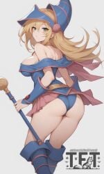 ai_generated dark_magician_girl duel_monster magic magical_girl panties touchfluffytails wand yu-gi-oh!