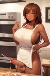 ai_generated apron apron_only auburn_hair auburn_haired_futa blush bottomless brown_hair brunette_futa cleavage collarbone cooking countertop cum cum_drip cum_on_food cum_pool cum_string cum_version cumming cumshot dark-skinned_futanari dark_skin ejaculation erection exposed_penis food futa_only futanari grin hands-free handsfree_ejaculation implied_cumsumption kitchen large_breasts large_penis lifted_by_self lifting_skirt long_hair looking_at_viewer looking_back_at_viewer looking_pleasured love orgasm original original_character oven pancake penis penis_out realistic_penis_size ruined_orgasm smile smiling smiling_at_viewer smirk solo solo_focus solo_futa standing table testicles thighs twoderrick vein veins yellow_eyes