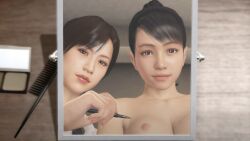 2girls 3d breasts female female_only mirei_park nipples nude_female nude_mod ryuu_ga_gotoku sawamura_haruka tagme yakuza_(series)