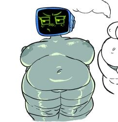 1girls 2d belly belly_button big_belly breasts chubby chubby_female female huge_breasts humanoid karen_plankton pussy robot robot_girl robot_humanoid screen_face solo solo_female spicyfuse spongebob_squarepants tagme