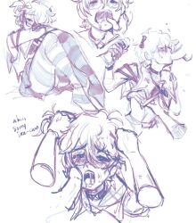 4boys blush crossdressing cum cum_in_mouth cum_on_face femboy gay girly glasses hair_pull hair_pulling head_grab ike_eveland illyseed male_only nijisanji nijisanji_en open_mouth oral sketch sucking sucking_penis tagme tongue tongue_out twintails virtual_youtuber yaoi