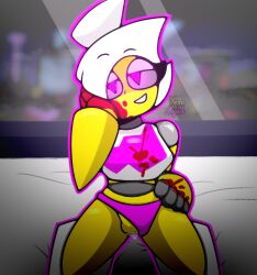 1girls bed blood city_background female_only geometry_dash panties penetration penile_penetration penis penis_in_pussy project_respawn_by_yellolight pussy robot robot_girl trianna_(yellolight) vagina vaginal vaginal_penetration vaginal_sex white_hair yellolight yellow_body