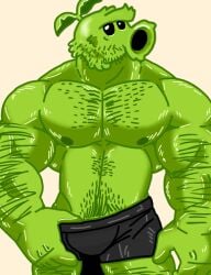 artist_request bara black_boxers black_underwear boxers gay hairy hairy_arms hairy_chest hairy_pecs male male_only muscles nipples non-human_only plantie plants_vs_zombies plants_vs_zombies_2:_it's_about_time primal_peashooter_(pvz) pvz tick_tock_meme toony_face underwear