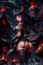 1girls absurdres ai_generated anime_style big_breasts black_hair breasts cleavage corrupted corruption corset dark_fantasy demon demon_girl demon_horns demoness detailed female female_only gloves goth goth_girl gothic gothic_girl high_quality highres hourglass_figure hyuuga_hinata large_breasts latex leak leaked logart looking_back naruto naruto_(series) naruto_shippuden panties sadism seductive sensitive smile solo stable_diffusion stockings succubus succubus_costume succubus_horns succubus_tattoo succubus_wings tagme tattoo yandere