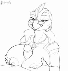 2019 animated anthro areola armwear avian beak big_breasts bird bouncing_breasts breasts brolaren character_request clothed clothing coat duo elbow_gloves erection eyebrows eyelashes eyewear faceless_male feathers female glasses gloves holding_breast huge_breasts humanoid_penis jewelry male monochrome necklace nipples non-mammal_breasts original original_character outercourse paizuri partially_clothed penis sex signature simple_background sketch solo_focus straight white_background