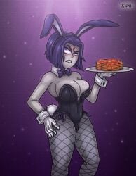 bunny_ears bunny_girl bunny_tail bunnysuit dc female kamikamatayan pancake rachel_roth raven_(dc) solo tagme teen_titans