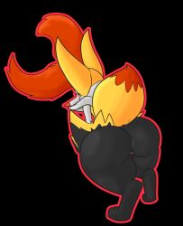 anthro ass big_butt big_ears blush braixen chromethefox female generation_6_pokemon genitals hi_res huge_butt nintendo pokemon pokemon_(species) pussy red_eyes solo tail