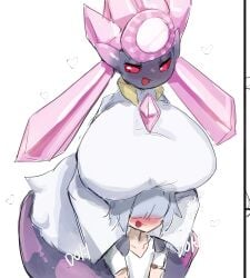 1boy 1girls big_breasts blush breasts cleavage clothed clothing diancie female generation_6_pokemon male menyang my700 mythical_pokemon pokémon_(species) pokemon pokemon pokemon_(species) pokemon_xy