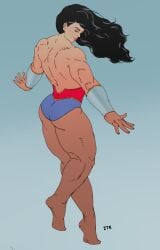 1girls amazon athletic athletic_female brown_hair brunette_hair dc dc_comics feet female female_focus female_only justice_league muscular_back muscular_female muscular_legs solo superheroine wonder_woman wonder_woman_(series) ztr