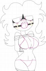 arms_behind_back arms_tied big_breasts breasts legs_tied needlemouse_(series) redstheatre redswhiteboards sarah_henderson_(needlemouse) sonic.exe_(series) swimsuit tied_up