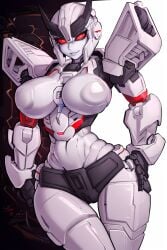 1girls ai_generated alien alien_girl artist_signature big_breasts breasts curvy curvy_figure decepticon female female_only looking_at_viewer megaempress pinup pose red_eyes robot_girl roger1011 sole_female solo thick_thighs transformers transformers_g1