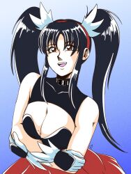 1990s 1990s_(style) 1girls 2024 2d 2d_(artwork) artist_signature big_breasts black_hair breasts cleavage clothed clothed_female clothing female female_fighter female_only fighting_vipers honey_(fighting_vipers) human human_female human_only light-skinned_female light_skin long_hair looking_at_viewer no_sex open_mouth realistic_breast_size retro retro_artstyle sega sfw smile smiling_at_viewer solo solo_female straight_hair tedbob84 teenage_girl teenager twintails video_game_character video_games