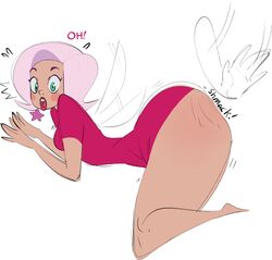 a_kind_of_magic artist_request ass ass_slap ass_smack big_ass bottom_heavy disembodied_hand female huge_ass partial_male pink_hair small_waist surprised text thick_thighs thin_waist willow_(a_kind_of_magic)