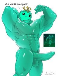 1boy 2024 abs absurd_res balls blue_balls blue_body blue_glans blue_penis crown crown_only cxcxxcxxxx dialogue english_text epic_games erection flexing_muscles fortnite genitals glans glistening glistening_body goo_creature goo_humanoid headgear hi_res humanoid humanoid_genitalia humanoid_penis male male_only moobs muscular muscular_humanoid muscular_male pecs penis poseidon_(fortnite) rippley smile solo text toony_face