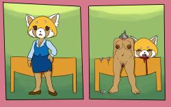 2024 5_toes aggressive_retsuko aggretsuko ailurid anthro areola barbell_piercing before_and_after black_eyes black_nose blood blue_bottomwear blue_clothing blue_shirt blue_skirt blue_topwear bodily_fluids bottomwear breasts brown_areola brown_body brown_clothing brown_footwear brown_fur brown_inner_ear brown_nipples brown_shoes cleavage clitoral_hood clitoris closed_eyes clothed clothing collarbone condom cum cum_from_pussy cum_in_pussy cum_inside cum_on_leg cybernetics cyborg death deathheadmoth00 decapitation empty_eyes eyebrows eyelashes feet female female_anthro female_death filled_condom footwear fur furniture genital_fluids genitals gore guro hand_on_hip hands_behind_back hi_res humanoid_genitalia humanoid_pussy long_sleeves machine mammal medium_breasts multicolored_body multicolored_fur navel navel_piercing nipple_barbell nipple_piercing nipples nude nude_anthro nude_female open_mouth orange_body orange_fur piercing pink_clitoral_hood pink_clitoris pink_pussy pink_tongue pubic_stubble puffy_areola pussy red_panda retsuko sanrio severed_body_part severed_head sexual_barrier_device sharp_teeth shirt shoes skirt solo standing table teeth toes tongue tongue_out topwear white_body white_ears white_eyebrows white_fur