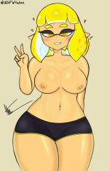 agent_4_(splatoon) alternate_version_available artist_signature ass belly belly_button belly_piercing big_ass big_breasts big_butt black_shorts black_tights blonde_female blonde_hair blush blush_lines blushing_at_viewer breasts bubble_butt chubby chubby_female crossed_legs curvy curvy_body curvy_female curvy_figure curvy_hips curvy_thighs exposed exposed_breasts exposed_nipple exposed_nipples fat_ass fat_breasts fat_butt flirting flirting_with_viewer horny horny_female huge_ass huge_breasts huge_butt inkling inkling_girl large_ass large_breasts large_butt love_hearts medium_breasts nintendo nsfwtalex peace_sign short_clothing shoulder_length_hair smile smiling smiling_at_viewer splatoon splatoon_(series) splatoon_1 splatoon_2 splatoon_3 squished_breasts teeth teeth_showing telaxart tentacle tentacle_hair texalunax thick_legs thick_thighs thighs thunder_thighs tight_clothing v-sign yellow_eyes yellow_hair