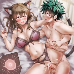 ai_generated big_breasts boku_no_hero_academia cat_lingerie catgirl chen cum cum_in_pussy cum_inside impregnation izuku_midoriya male/female my_hero_academia sex straight straight_sex touhou vaginal_penetration vaginal_sex