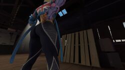 big_ass big_butt cammy_stretch cammy_white cammy_white_(cosplay) female long_hair street_fighter street_fighter_6 street_fighter_v