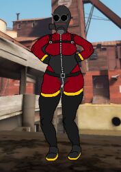 arms_behind_back big_breasts blush cute fempyro gas_mask hands_behind_back hornyguyfr_(not_a_real_artist) pixel_art pyro_(team_fortress_2) tagme team_fortress_2 thick_thighs