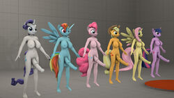 3d anthro applejack_(mlp) breasts dickgirl equid equine fluttershy_(mlp) fox_whisper85 friendship_is_magic furry futanari group horse intersex mammal mane_six_(mlp) my_little_pony nude penis pinkie_pie_(mlp) rainbow_dash_(mlp) rarity_(mlp) straight_hair twilight_sparkle_(mlp)