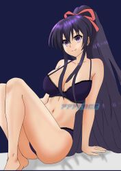 1girls 777edge belly bikini breasts date_a_live female_only light-skinned_female purple_eyes purple_hair thighs yatogami_tohka