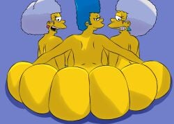 20th_century_fox 20th_century_studios 3girls big_ass horny huge_ass looking_at_viewer marge_simpson mkkstt8 naked naked_female patty_bouvier selma_bouvier the_simpsons yellow_body