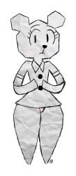 anthro bear bear_girl buttons cartoon_network female looking_at_viewer mammal nervous pantyshot paper papers solo tagme tawog teri_(tawog) the_amazing_world_of_gumball thick_thighs transparent_background wide_eyed