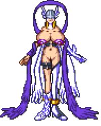 1girls angel angewomon bandai_namco big_breasts boobs breasts digimon edit female female_only helmet omnija pixel_art purple_nipples pussy shaved_pussy solo solo_female sprite sprite_edit tits transparent_background vagina