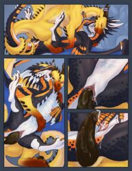 acidapluvia comic cum cum_in_pussy cum_inside cum_string dragon duo erection female feral finger_fuck fingering hi_res male pull_out pussy scalie sex spread_legs spreading straight vaginal_penetration