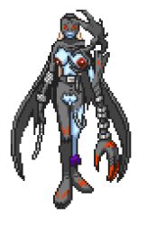 1girls bandai_namco breasts digimon edit female female_only ladydevimon medium_breasts nipples omnija pale_skin pixel_art pussy red_eyes red_nipples shaved_pussy solo solo_female sprite sprite_edit transparent_background vagina