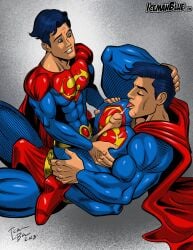 2boys abs clark_kent dc dc_comics duo duo_focus father_and_son foreskin gay icemanblue incest jon-el jonathan_kent kal-el male male_focus male_only muscular muscular_male partially_retracted_foreskin pecjob penis superboy superboy_(jonathan_kent) superman superman_(clark_kent) superman_(jonathan_kent) superman_(series) uncircumcised