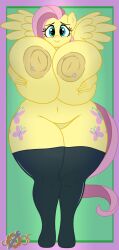 breast_grab breasts cogsfixmore fluttershy_(mlp) huge_breasts my_little_pony nipples solo tagme