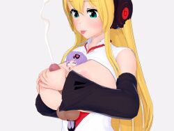 1futa 1girls 3d ahe_gao balls blonde_hair blush body_between_breasts cum cumshot ejaculation fully_clothed futanari handjob highhijiki holding_partner holding_person huge_balls huge_cock koikatsu koikatsu_(medium) nude paizuri penis_bigger_than_body projectile_cum purple_hair shrunk shrunken_woman size_difference smile tsurumaki_maki voiceroid yuzuki_yukari