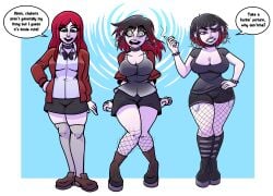 artist-chan ass_expansion before_and_after breast_expansion female goth goth_girl gothification gothified hair_color_change hair_growth hourglass_expansion huge_ass huge_breasts midriff navel thick_thighs thigh_expansion transformation transformation_sequence wide_hips