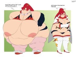 2024 2girls age_difference anastimafilia areolae bbw belly belly_overhang big_areola big_nipples blush blush bra breasts duo duo_female duo_focus english english_text exposed_breasts fat female_focus female_only gigantic_belly gigantic_breasts gigantic_thighs hi_res high_resolution highres hips huge_belly huge_breasts huge_thighs hyper hyper_breasts larger_female long_hair loose_clothes massive_breasts morbidly_obese morbidly_obese_female nipples obese obese_female outfit_swap overweight overweight_female plump ponytail red_hair shorts shy size_difference smaller_female space_yoko speech_bubble ssbbw tengen_toppa_gurren_lagann text thick_thighs thighs voluptuous wardrobe_malfunction wide_hips yoko_littner