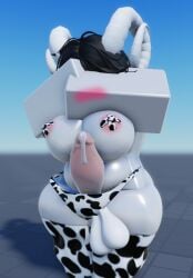 1futa 3d bandaids_on_nipples clothed clothing cow_print flustered futanari hecahhte huge_cock large_breasts panties precum precum_drip roblox robloxian thick_legs thick_thighs thighhighs