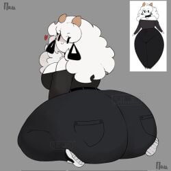 :> ass_bigger_than_body ass_focus back_pockets big_ass big_earrings clothed clothing cute grey_background horns humongous_ass jeans kay_(srnava) kneeling kneeling_female large_ass large_earrings long_hair long_hair_female massive_ass oc oc_character reference_image sideboob small_feet smug smug_face srnava watermark white-skinned_female white_hair white_skin white_skinned_female