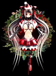 calne_ca christmas christmas_hat christmas_wreath deino_(artist) maeda_koutarou mandibles nipples pierced_nipple red_eyes skirt tagme topless topless_female vocaloid